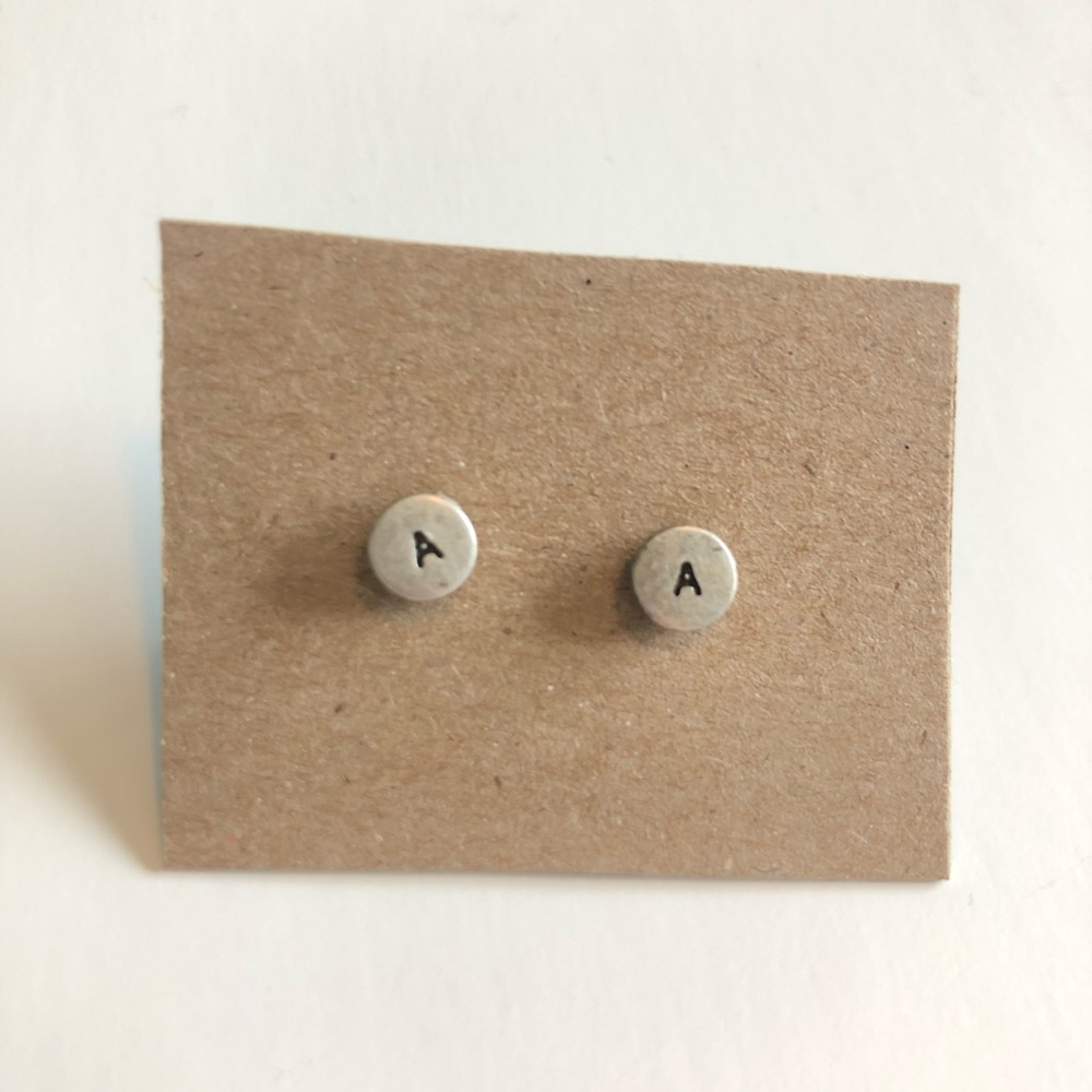 Silver "A" earrings